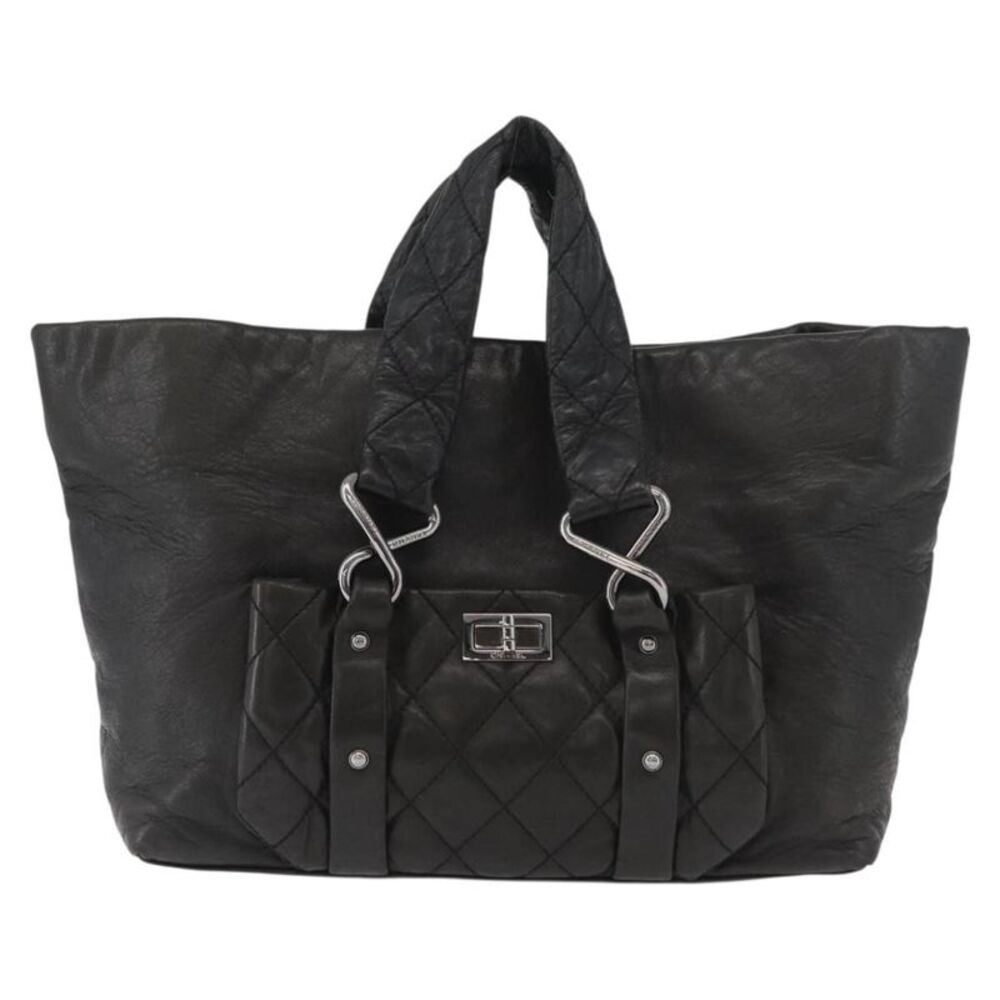Chanel 8 Knots Tote Lambskin Black Leather Tote Bag Bag